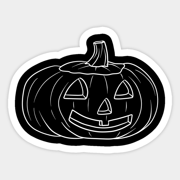 Halloween Jack O' Lantern White Line Design Sticker by saradaboru